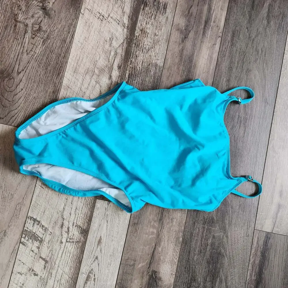 Victoria's Secret Vintage Blue One-Piece Swimsuit‎ with Heart Hardware Size 8